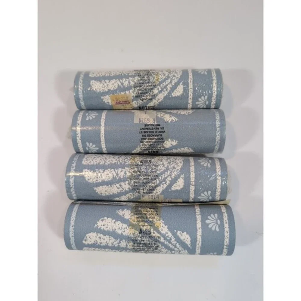 Beach Nautical Coastal Seashell Wallpaper Border Blue Gray White 15' L x 5 1/8